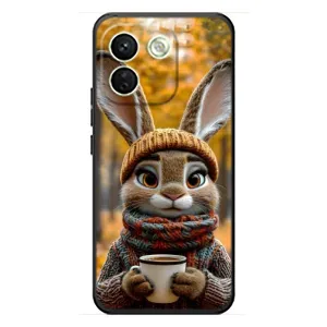 Печатный чехол «Зверята с кофе» для Xiaomi Redmi Note 17 Pro Max (Зайчик с кофе)
