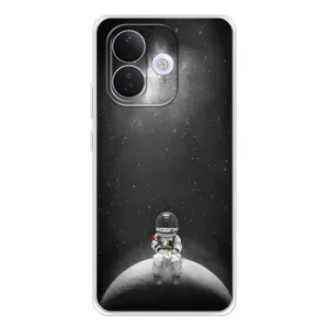Силіконовый Чохол з принтом "Космонавти" на Xiaomi Redmi Note 17 Pro (Космонавт романтик)