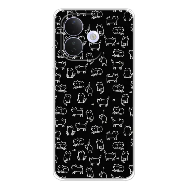 Чехол с рисунком «Котики на черном» для Xiaomi Redmi Note 17 Pro Чехол с рисунком «Котики на черном» для Xiaomi Redmi Note 17 Pro