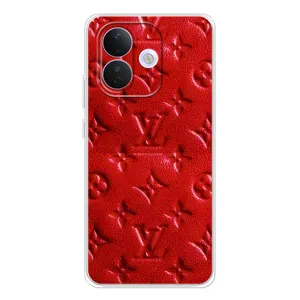 Текстурный Чехол Louis Vuitton для Сяоми Редми Ноте 17 Про (Красный ЛВ)