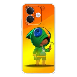 Чехол Бравл Старс для Xiaomi Redmi Note 17 Pro (LEON в кофте)