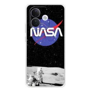Силиконовый бампер с принтом "Наса" на Xiaomi Redmi Note 17 Pro (Nasa на луне)