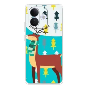 Силиконовый бампер с картинкой животных для Xiaomi Redmi Note 17 Pro (Олень с шарфом)