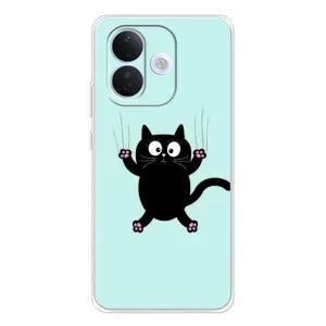 Силиконовый чехол с котиком для Xiaomi Redmi Note 17 Pro (Падающий кот)