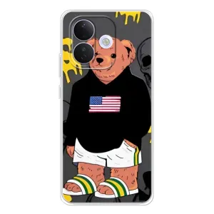 Чехлы Мишка Тедди для Сяоми Редми Ноте 17 Про (Teddy USA)