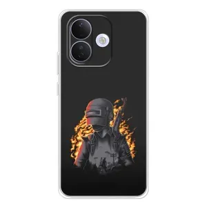 Чохол з картинкою "Герой Pubg" на Xiaomi Redmi Note 17 Pro (В полум'ї)