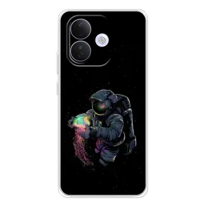 Силиконовый Чехол с принтом "Космонавты" на Xiaomi Redmi Note 17 Pro (В руках земля)