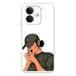 Силиконовый Чехол на Xiaomi Redmi Note 17 Pro с картинкой Стильных Девушек (В зеленом)