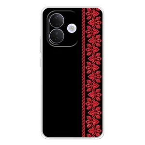 Силиконовый Чехол на Xiaomi Redmi Note 17 Pro с картинкой Вышиванки (Вышиванка на черном)