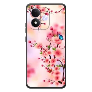 Чехол с принтом САКУРЫ на Xiaomi Redmi Note 17 (Бабочки на сакуре)