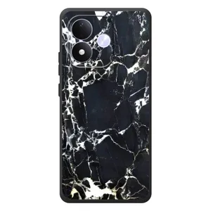 Чехол с текстурой Мрамора на Сяоми Редми Ноте 17 (Чёрный мрамор)