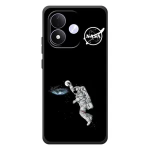 Силиконовый бампер с принтом "Наса" на Xiaomi Redmi Note 17 (Космонавт баскетболист)