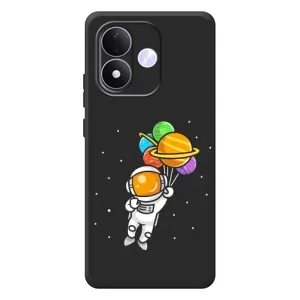 Силиконовый Чехол с принтом "Космонавты" на Xiaomi Redmi Note 17 (Космонавт с шариками)