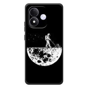 Силиконовый Чехол с принтом "Космонавты" на Xiaomi Redmi Note 17 (Космонавт)