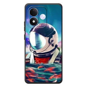 Силиконовый Чехол с принтом "Космонавты" на Xiaomi Redmi Note 17 (Космонавт в воде)