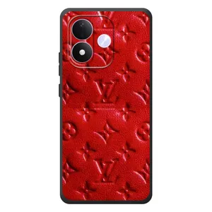Текстурний Чохол Louis Vuitton для Сяомі Редмі Ноте 17 (Червоний ЛВ)