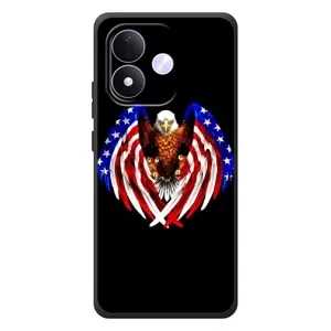 Чехол Флаг USA для Xiaomi Redmi Note 17 (Крылья США)