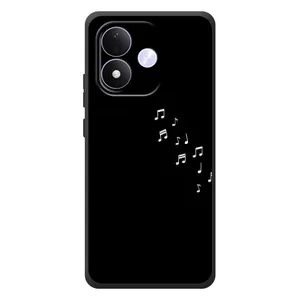 Чехол с картинками на черном фоне для Xiaomi Redmi Note 17 (Ноты)