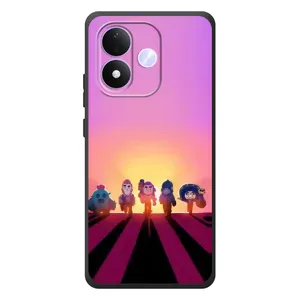 Силіконовый Чохол на Xiaomi Redmi Note 17 з картинкою Brawl Stars (Персонажі на заході сонця)