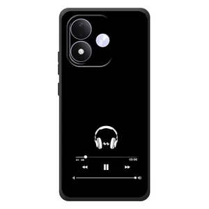 Чехол с картинками на черном фоне для Xiaomi Redmi Note 17 (Плеер)
