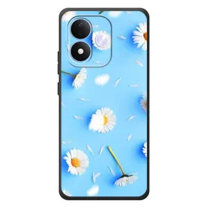 Чехол с Цветами для Xiaomi Redmi Note 17 (ромашки на голубом)