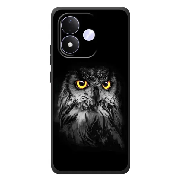 Чехол с рисунком «Сова на чёрном» для Xiaomi Redmi Note 17