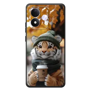 Печатный чехол «Зверята с кофе» для Xiaomi Redmi Note 17 (Тигр с кофе)