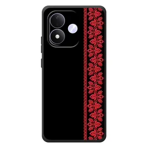 Силиконовый Чехол на Xiaomi Redmi Note 17 с картинкой Вышиванки (Вышиванка на черном)