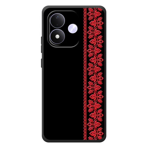 Чехол с рисунком «Вышиванка на черном» для Xiaomi Redmi Note 17 Чехол с рисунком «Вышиванка на черном» для Xiaomi Redmi Note 17