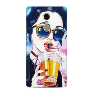 Чехол с картинкой Модные Девчонки Xiaomi Redmi Note 4 (Девушка с коктейлем)