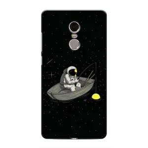 Силиконовый Чехол с принтом "Космонавты" на Xiaomi Redmi Note 4 (Космонавт на рыбалке)