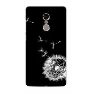 Силиконовый Чехол с одуванчиками на Xiaomi Redmi Note 4 (Одуванчик на чёрном)