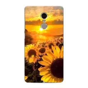 Чехол с Цветами для Xiaomi Redmi Note 4 (поле подсолнухов)