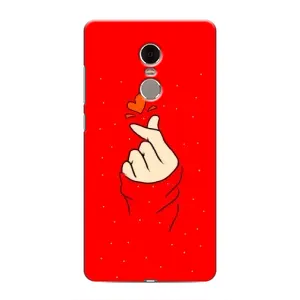 Чехлы (Знак сердечка) на Xiaomi Redmi Note 4 (Сердце на красном)