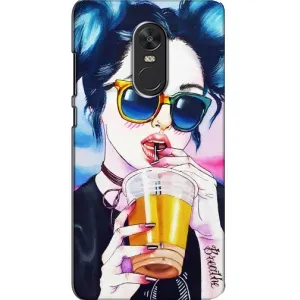 Чехол с картинкой Модные Девчонки Xiaomi Redmi Note 4X (Девушка с коктейлем)