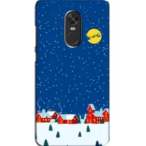 Силиконовый бампер на рождество для Xiaomi Redmi Note 4X (Город в снегу)