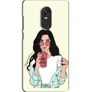 Силиконовый Чехол на Xiaomi Redmi Note 4X с картинкой Стильных Девушек (С напитком)