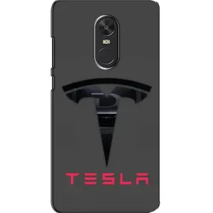 Силиконовый бампер с картинкой машины на Xiaomi Redmi Note 4X (Logo TESLA)