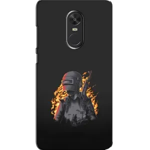 Силиконовый чехол с картинкой "Герой Pubg" на Xiaomi Redmi Note 4X (В огне)