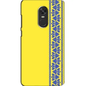 Силиконовый Чехол на Xiaomi Redmi Note 4X (Вышиванка на желтом)
