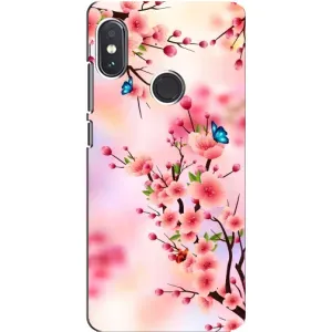 Чехол с принтом САКУРЫ на Xiaomi Redmi Note 5 Pro (Бабочки на сакуре)