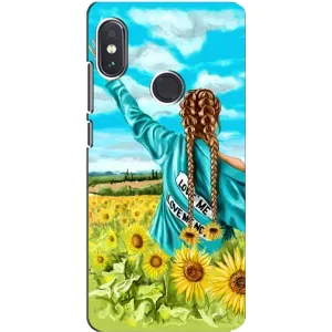 Чехол Стильные девушки на Xiaomi Redmi Note 5 Pro (Девушка на поле)