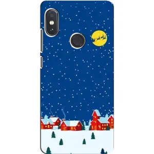 Силиконовый бампер на рождество для Xiaomi Redmi Note 5 Pro (Город в снегу)