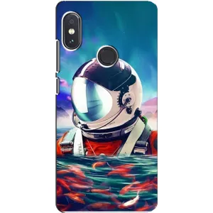 Силіконовый Чохол з принтом "Космонавти" на Xiaomi Redmi Note 5 Pro (Космонавт у воді)