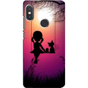 Девчачий Чехол для Xiaomi Redmi Note 5 Pro (На качели)