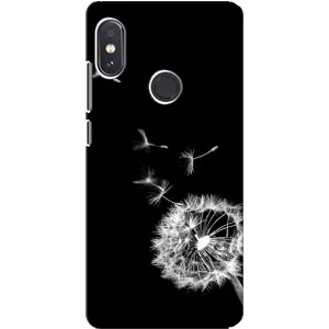 Силиконовый Чехол с одуванчиками на Xiaomi Redmi Note 5 Pro (Одуванчик на чёрном)