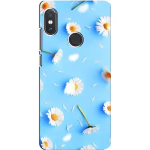 Чохол з Квітами для Xiaomi Redmi Note 5 Pro (ромашки на блакитному)