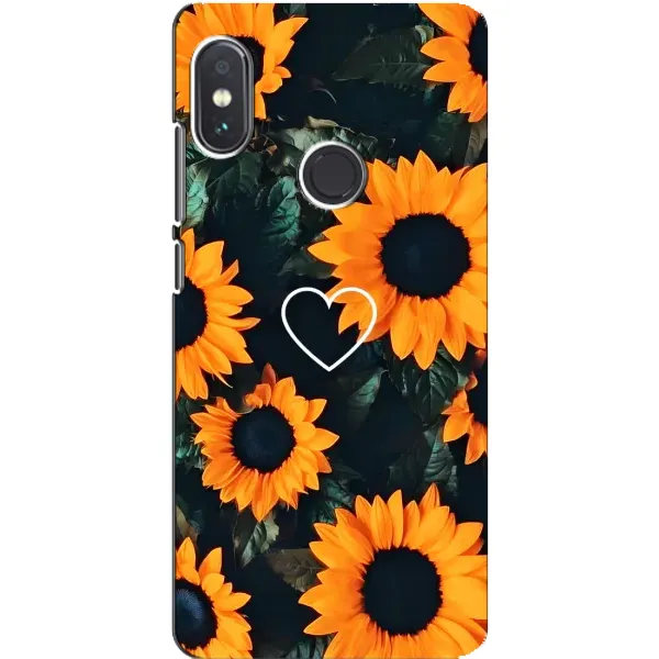 Чехол с рисунком «Сердечко в подсолнухах» для Xiaomi Redmi Note 5 Pro Чехол с рисунком «Сердечко в подсолнухах» для Xiaomi Redmi Note 5 Pro