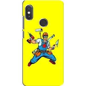Силиконовый бампер (Работники) на Xiaomi Redmi Note 5 Pro (Строитель)