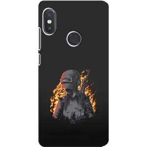 Силиконовый чехол с картинкой "Герой Pubg" на Xiaomi Redmi Note 5 Pro (В огне)